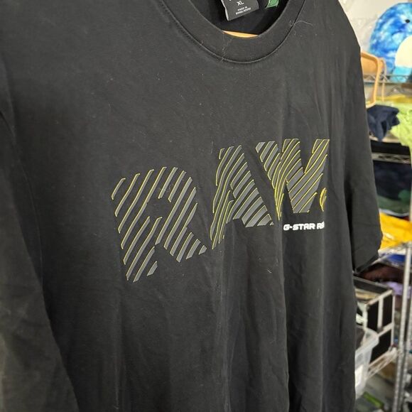 G-Star Black Short Sleeve Tee with Tonal RAW Design mens XL cotton basic - Picture 4 of 6